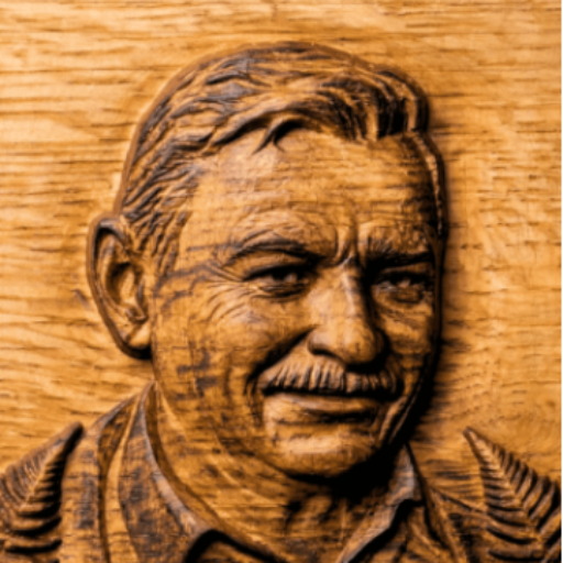 Holzrelief eines Mannes Aeterna Memoria