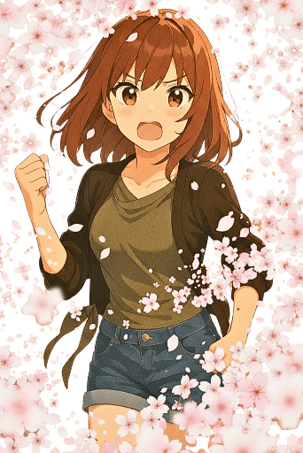 InaLuna Avatar anime Style in cherry blossom storm