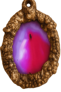 Achat Anhänger Kupfergerahmt -  Magenta