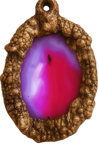 Achat Anhänger Kupfergerahmt Magenta