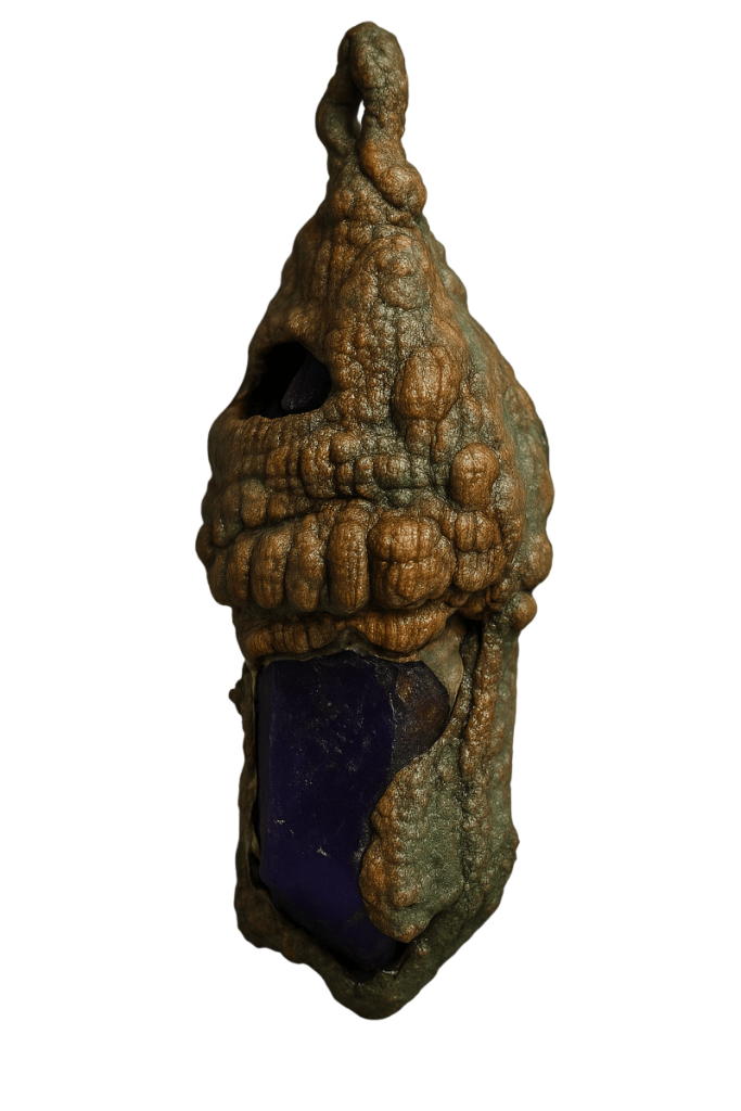 Azurit Kristall Anhänger in Kupferfassung