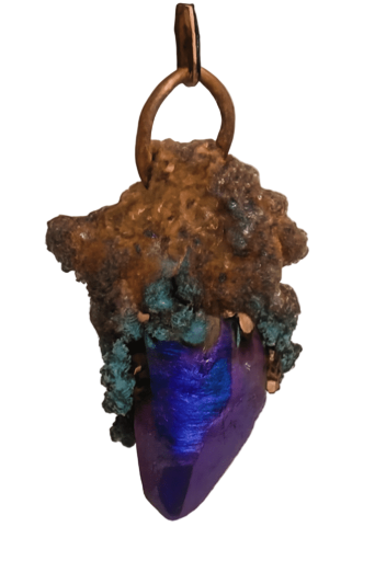 Azurit Kristall Anhänger (V2) Carpe Noctem Crafts