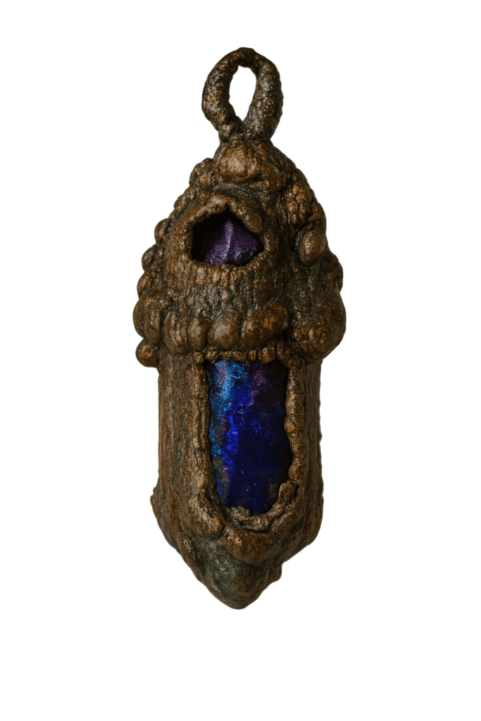 Azurit Kristall Anhänger in Kupferfassung