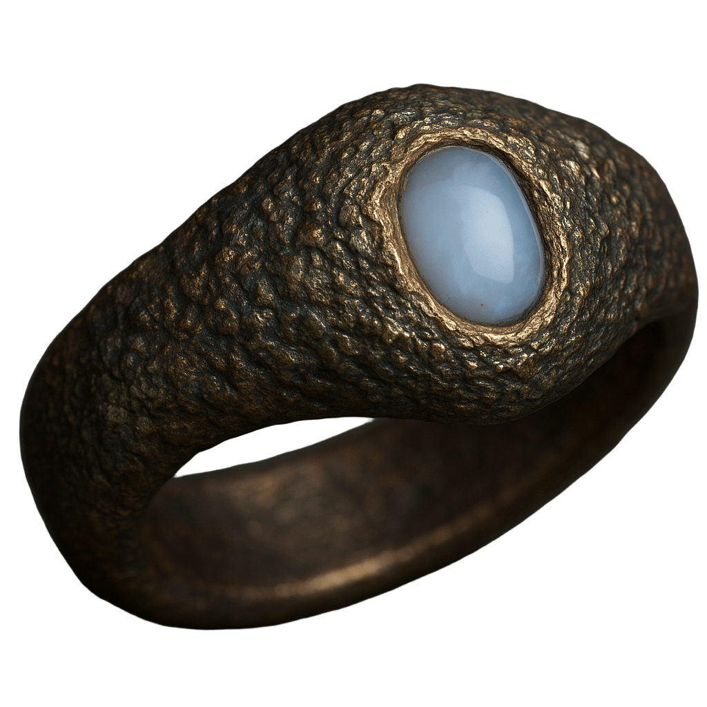 Handgefertigter Ring mit weißem Opal